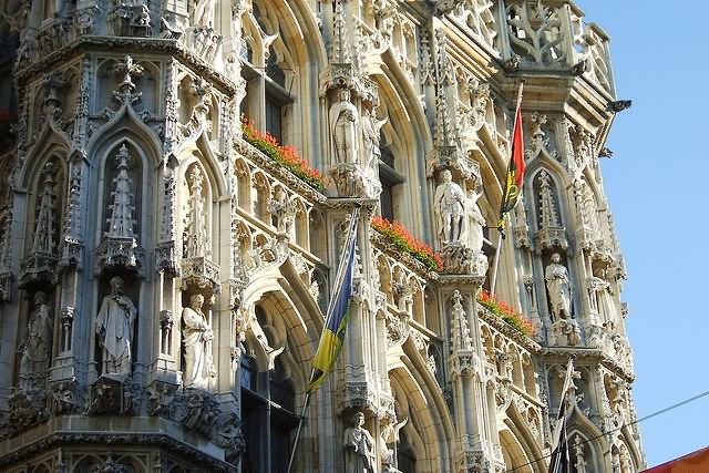 Gothic Architecture At Leuven Town Hall In Belgium