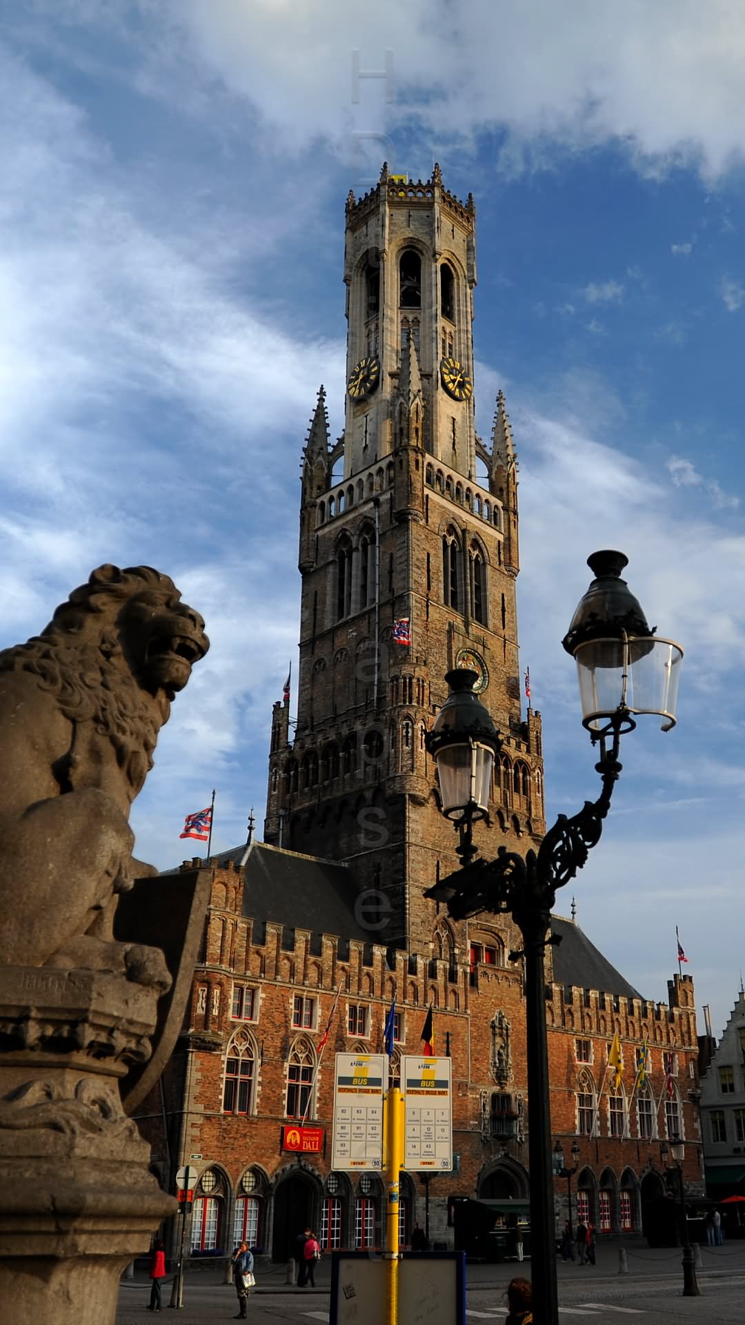 Incredible View Of The Belfry of Bruges During Sunset