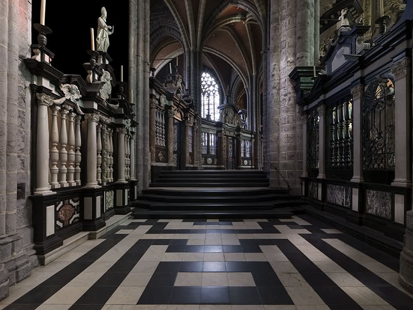 Inside Of The Saint Bavo Cathedral In Ghent, Belgium