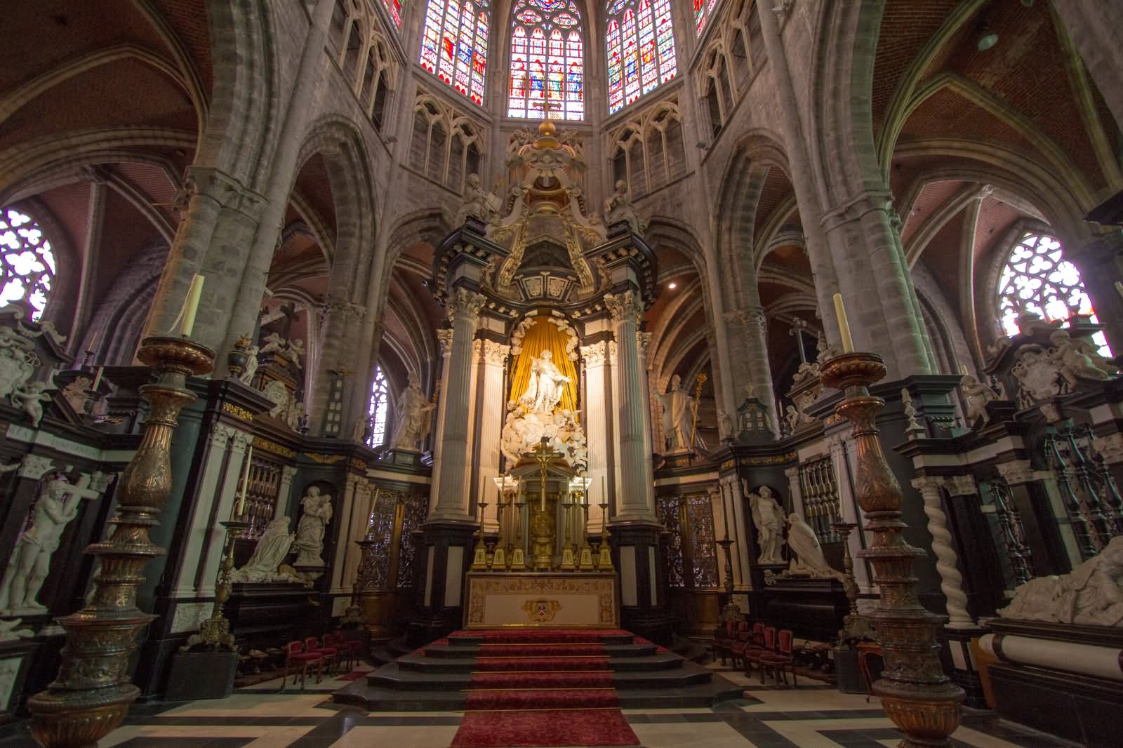 Inside The Saint Bavo Cathedral In Ghent, Belgium