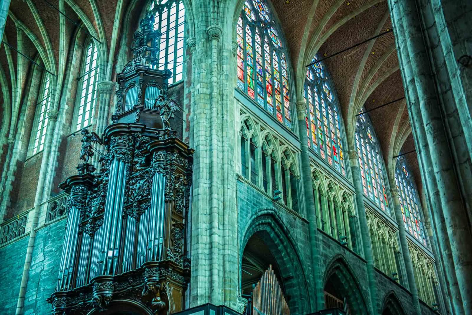 Interior of Saint Bavo Cathedral In Ghent, Belgium