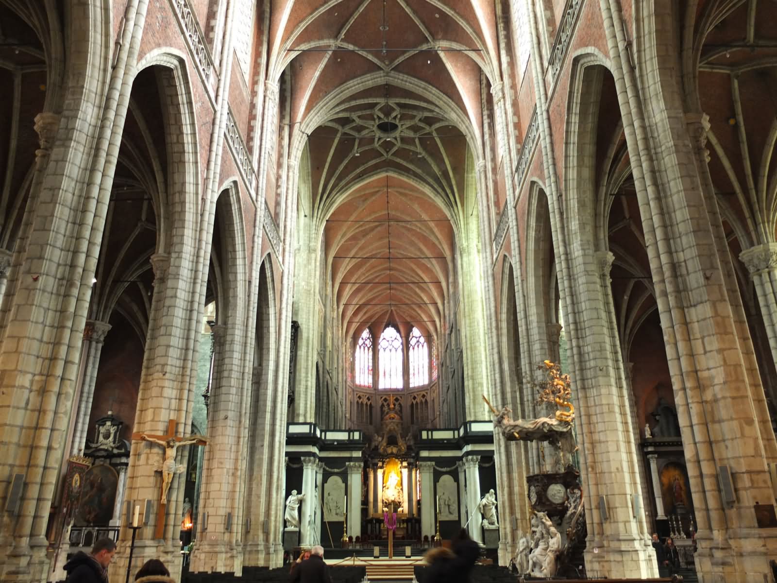 Nave Of The Saint Bavo Cathedral Inside View Image