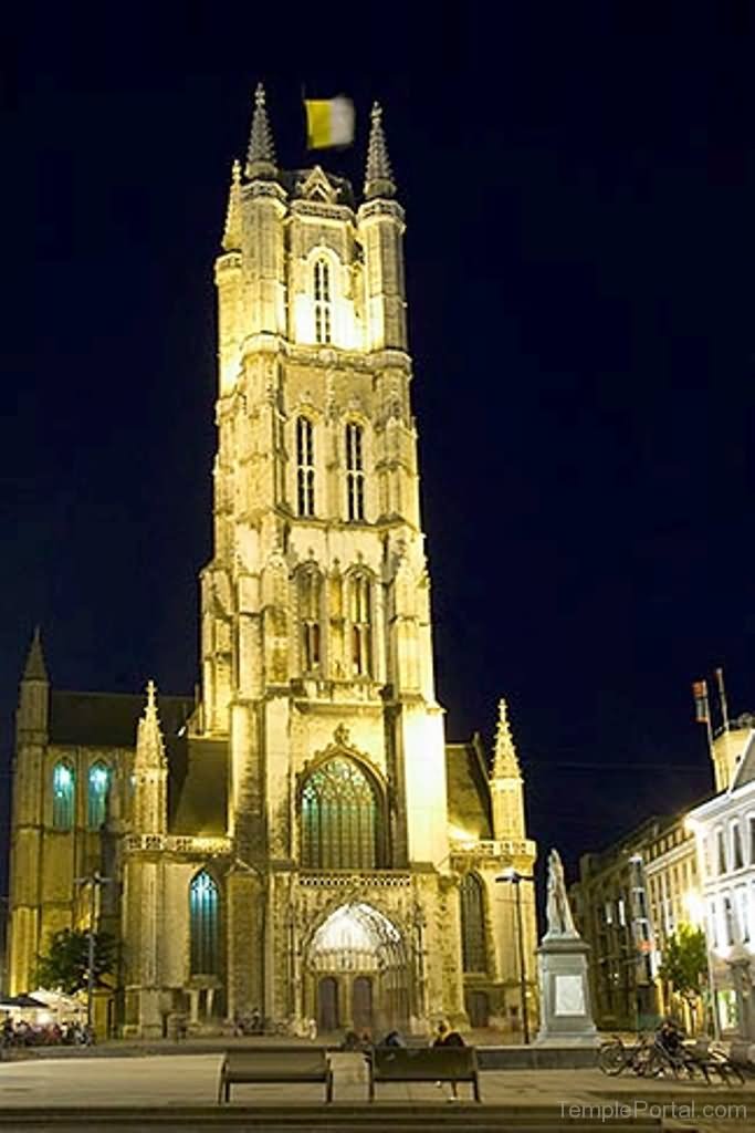 Night View Of The Saint Bavo Cathedral