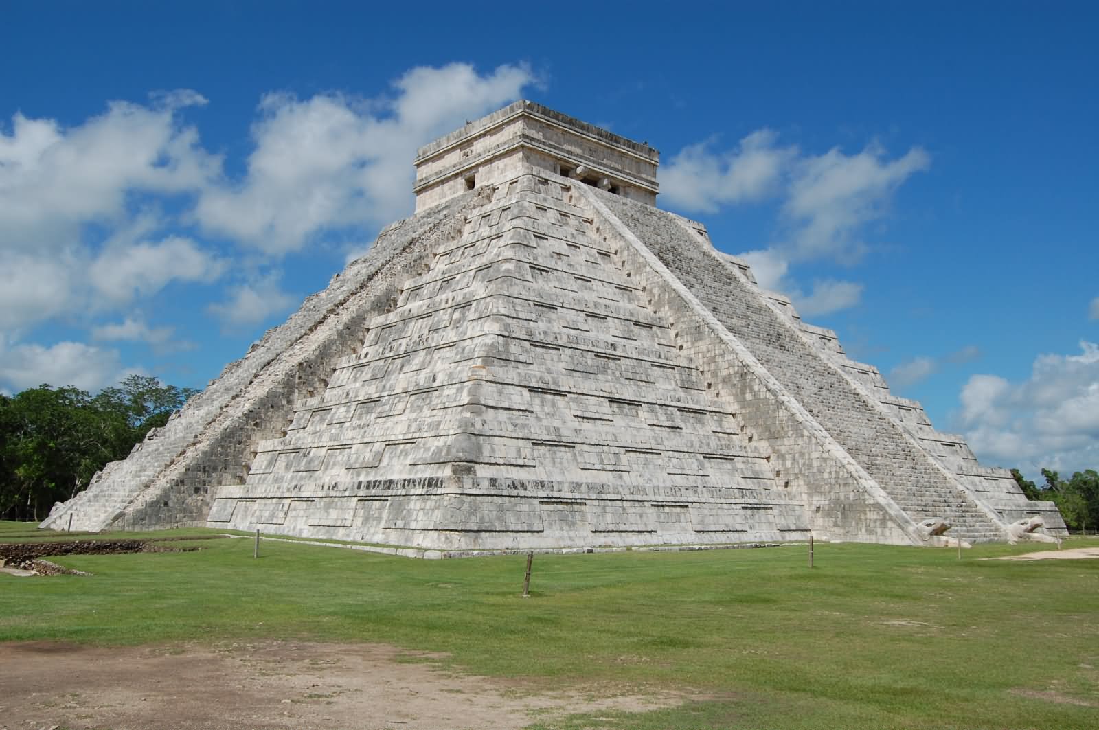 North West View Of The El Castillo In Mexico