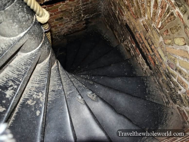 Round Stairs Of The Belfry of Bruges Inside View