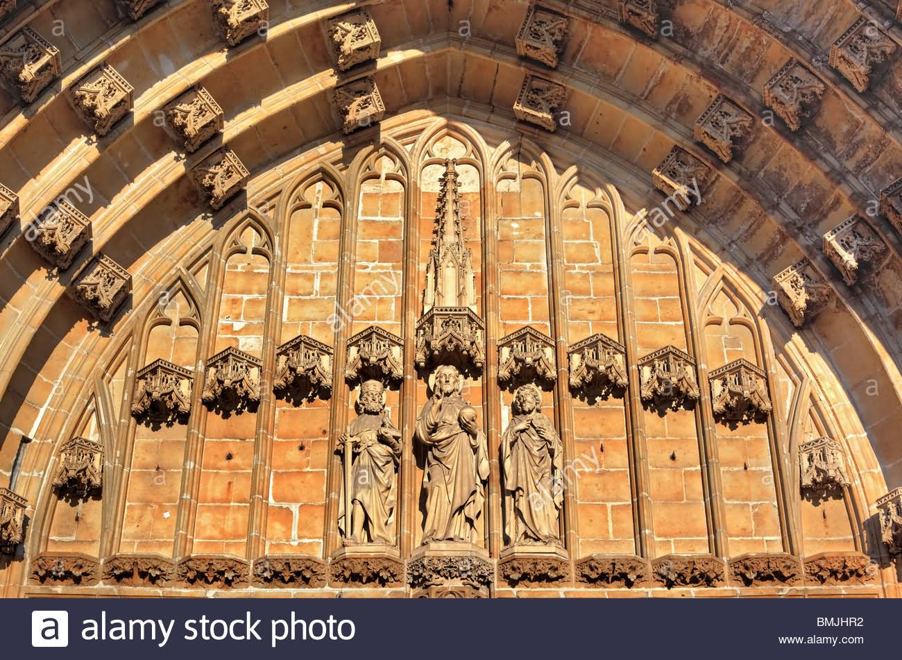 Sculptures On Entrance Gate Of The Saint Bavo Cathedral, Belgium