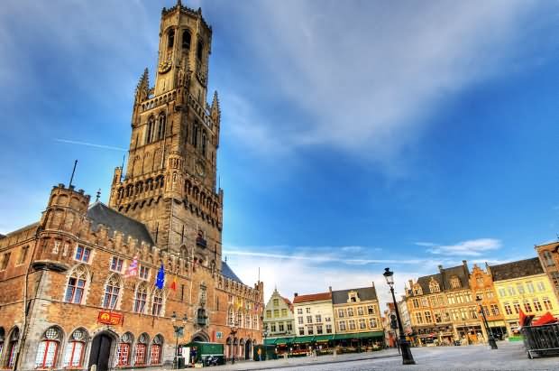 Side View Image Of The Belfry of Bruges