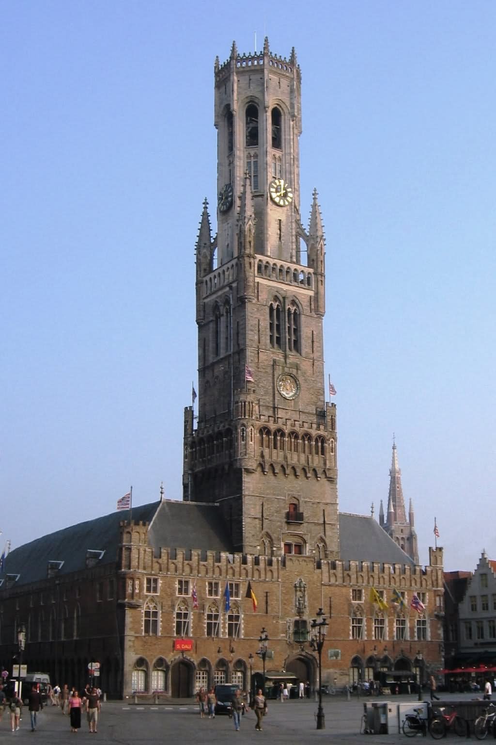 Side View Of The Belfry of Bruges In Belgium