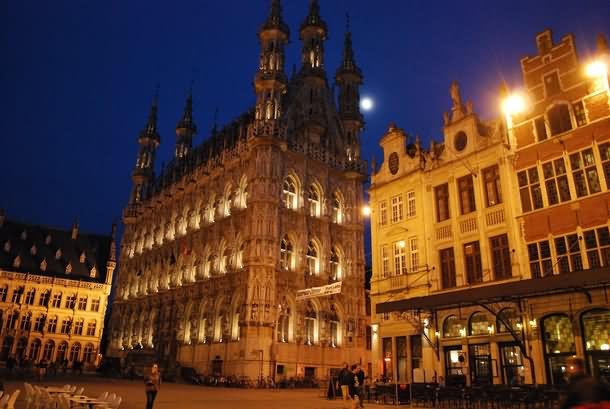 Side View Of Town Hall Of Leuven In Belgium