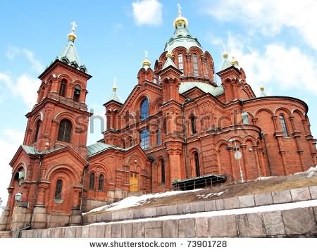 Side View Of Uspenski Cathedral During Winter