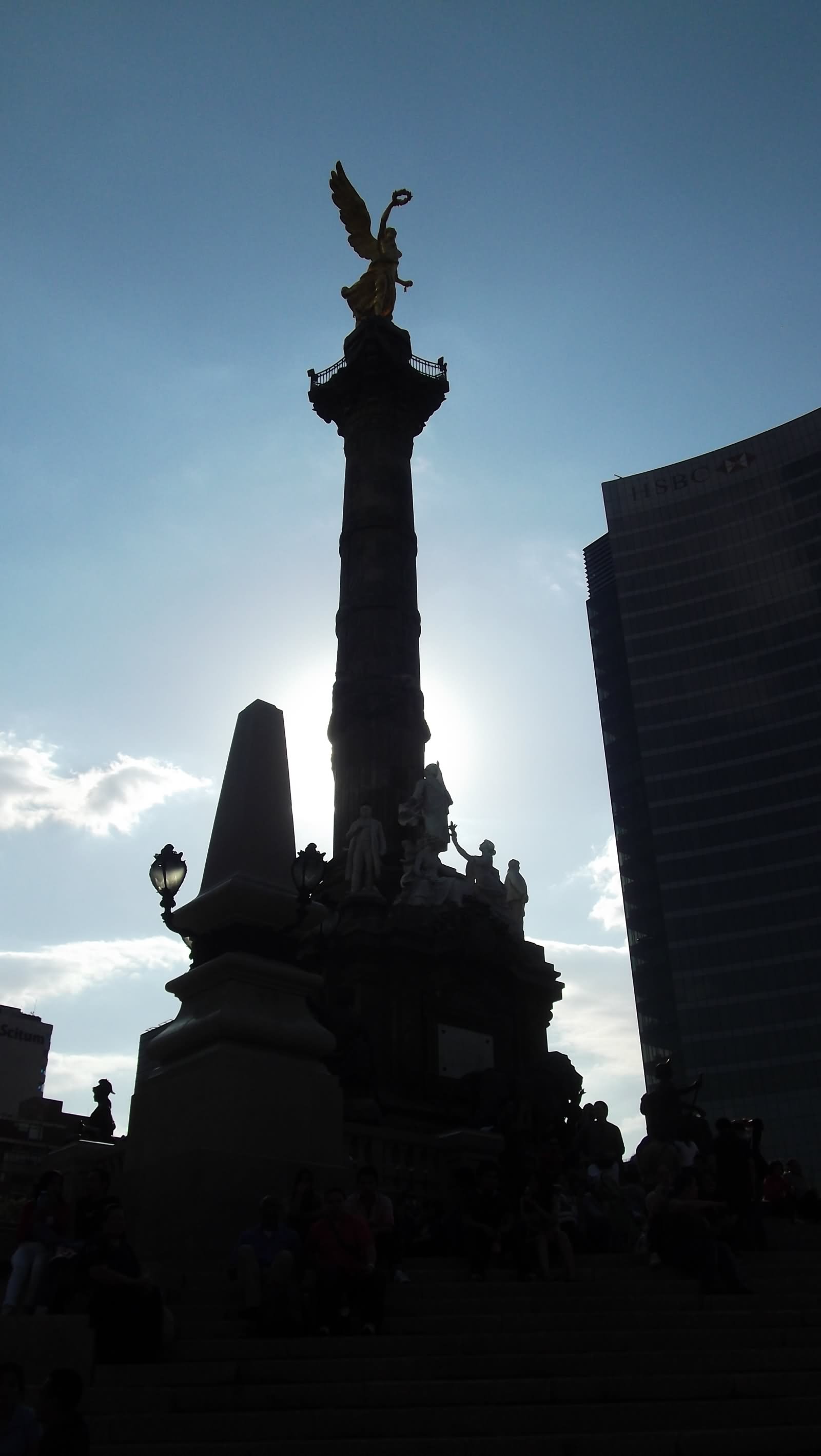 Silhouette View Of The Angel Of Independence