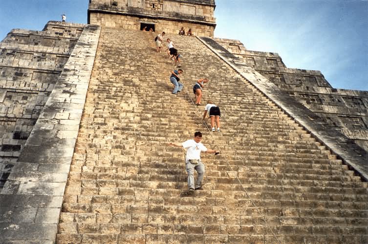 Stairs At The El Castillo In Chichen Itza