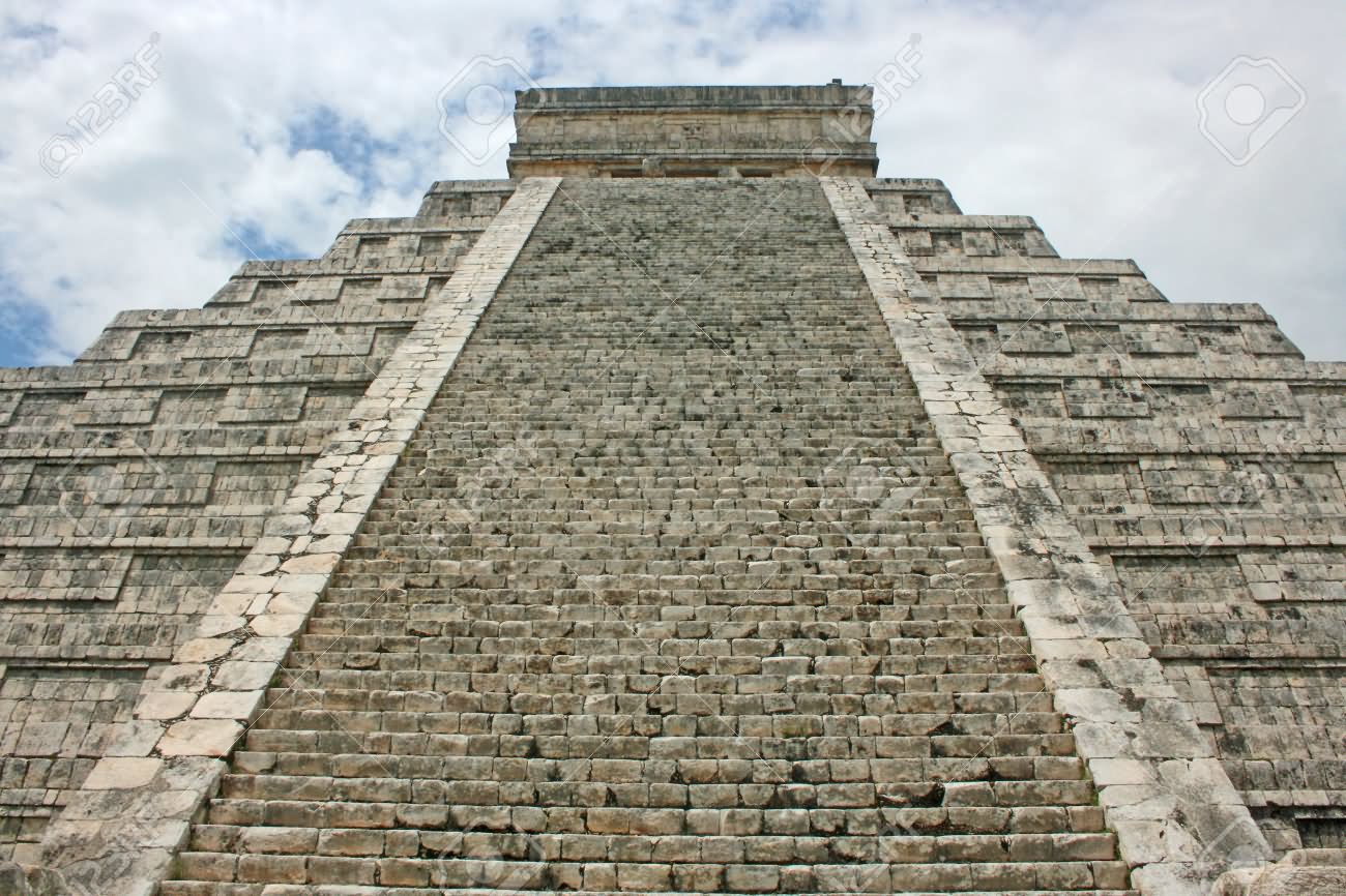 Stairs Of The El Castillo Pyramid In Chichen Itza, Mexico