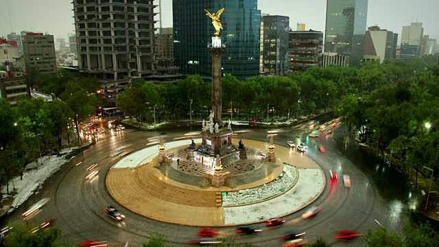 The Angel Of Independence And Roundabout In Mexico City