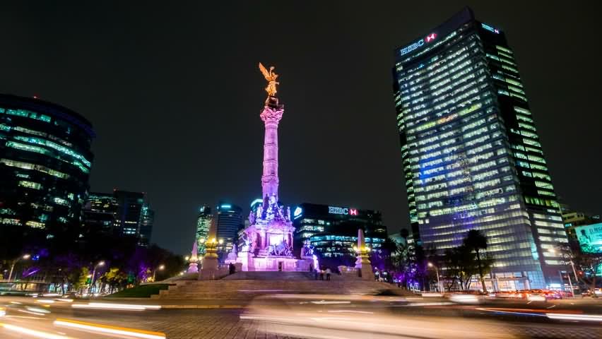 The Angel Of Independence At Night Picture