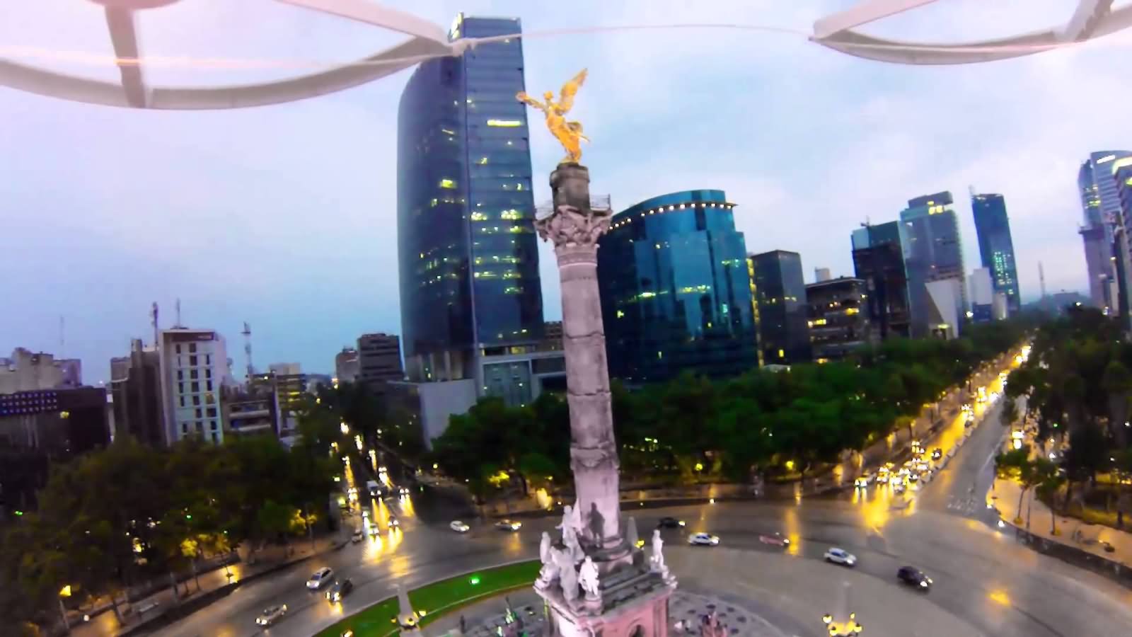 The Angel Of Independence Monument At Night In Mexico City