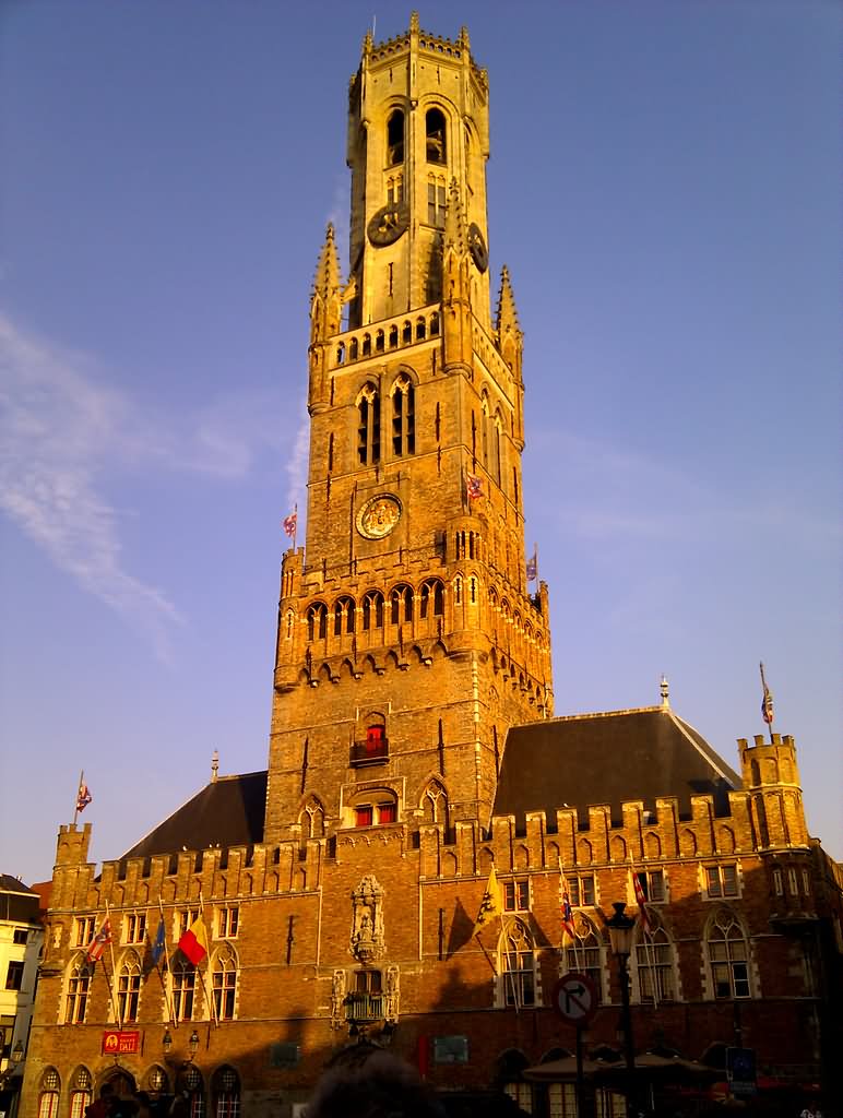 The Belfry of Bruges During Sunset