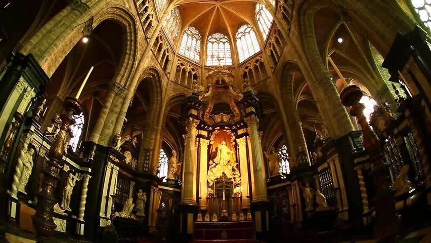 The Interior Of Saint Bavo's Cathedral In Belgium