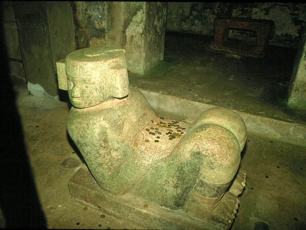 Throne Inside The El Castilo At Chichen Itza, Mexico