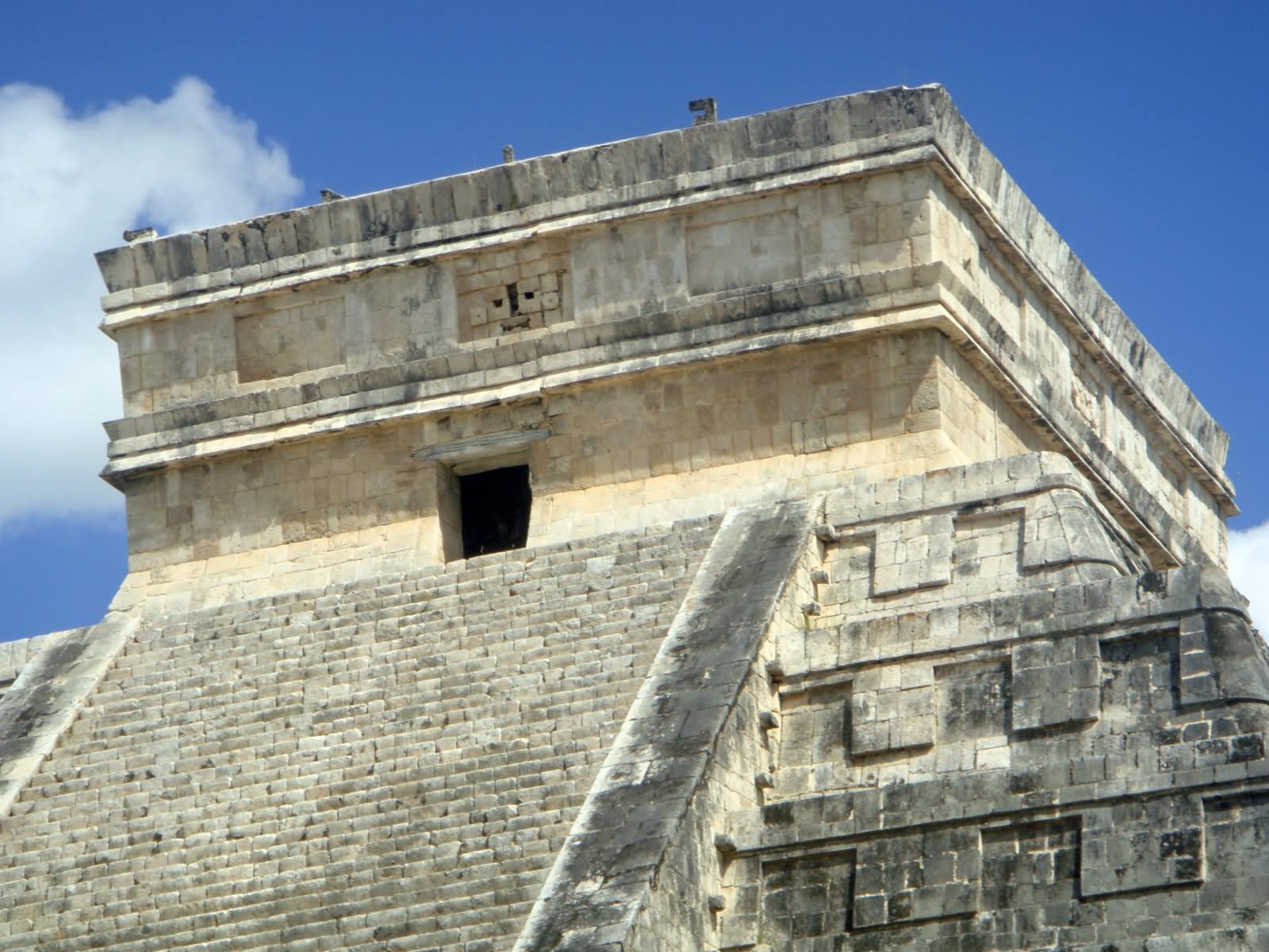 Top Of The Kukulkan Temple El Castillo In Mexico