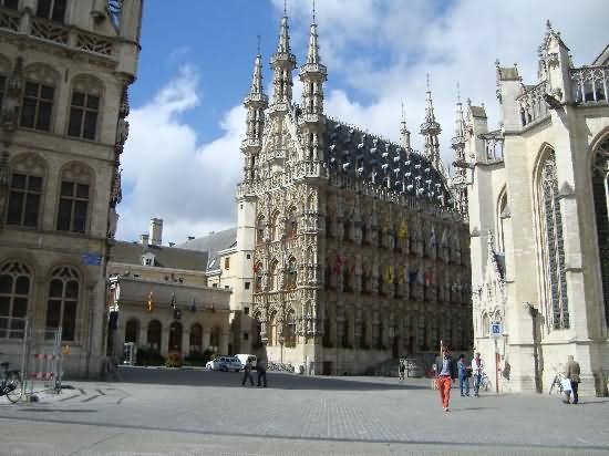 Town Hall Of Leuven In Grote Market, Belgium