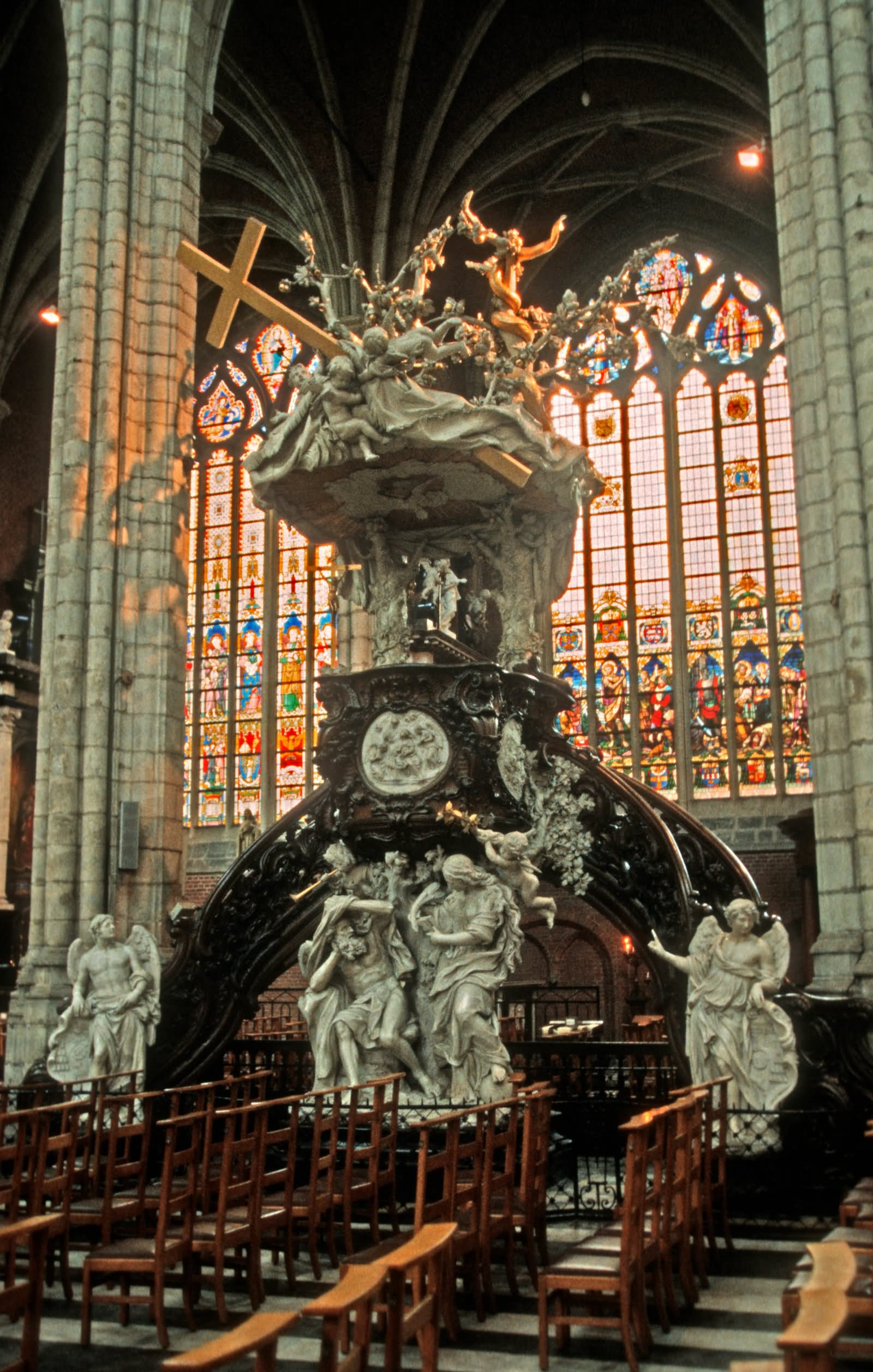 Truth Pulpit Inside The Saint Bavo Cathedral, Belgium