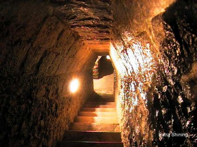 Tunnel Inside The El Castilo In Chichen Itza, Mexico