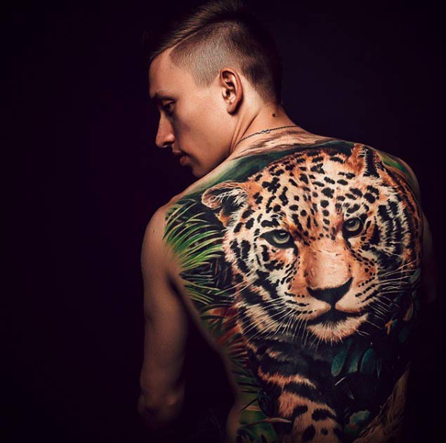 Amazing Tiger Tattoo On Man Full Back By Oleg Shepelenko