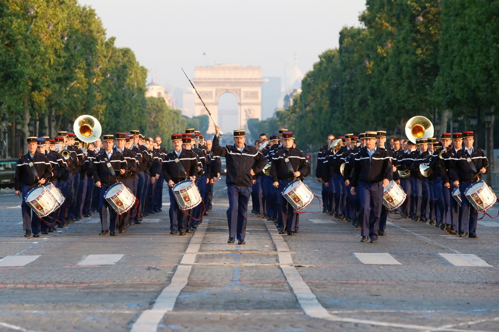 Army Band Taking Part In The Bastille Day Parade