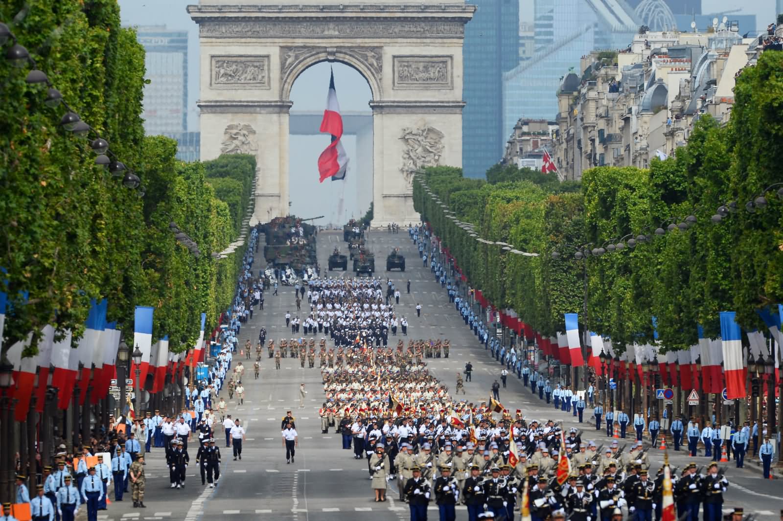 Beautiful View Of The Bastille Day Parade At The Arc de Triomphe In Paris