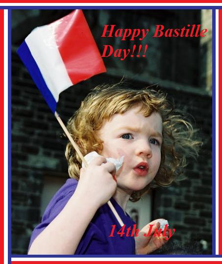 Cute Kid Wishing You Happy Bastille Day