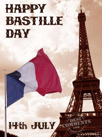 Happy Bastille Day 14th July Greetings