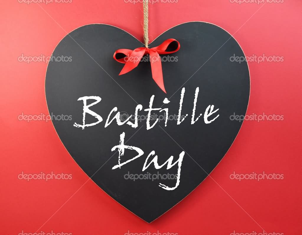 Happy Bastille Day Heart Shaped Greeting Card