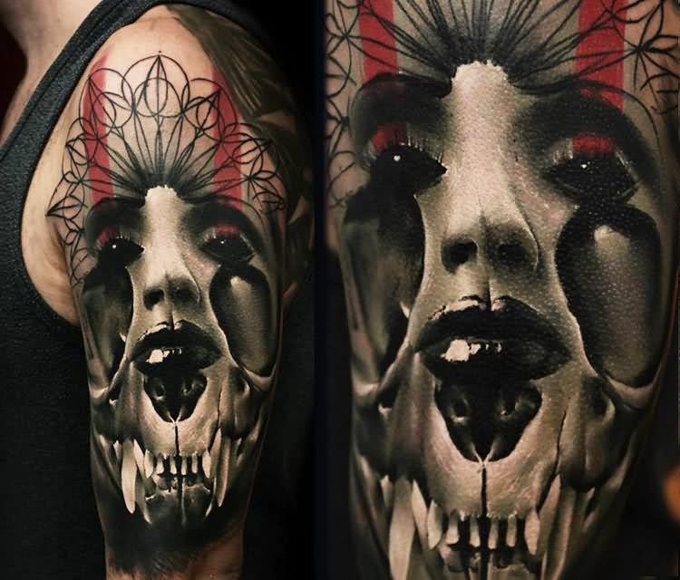 11+ Horror Tattoos On Half Sleeve