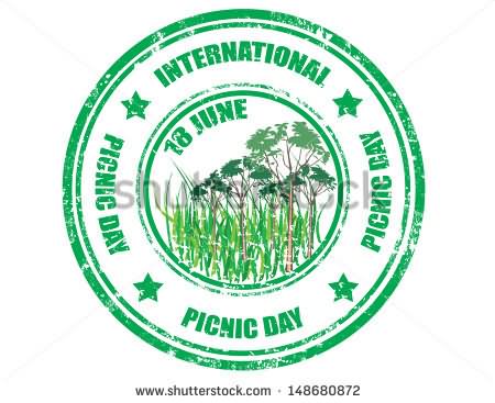 International Picnic Day 18th June Rubber Stamp