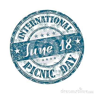 International Picnic Day June 18th Rubber Stamp Picture