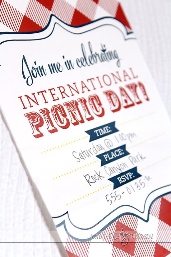 Join Me In Celebrating International Picnic Day Invitation