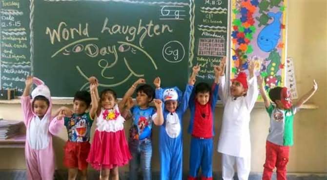 School Children Celebrating World Laughter Day