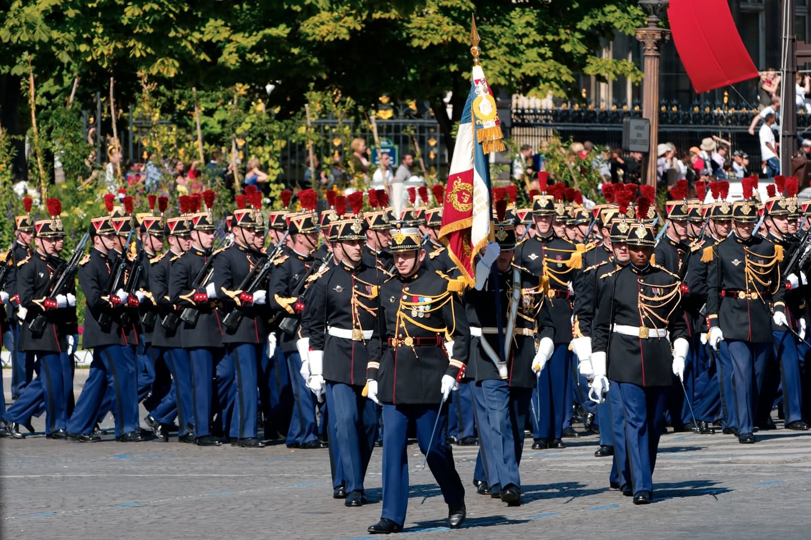 The 1st Infantry Regiment Of The French Republican Guard During Bastille Day Parade