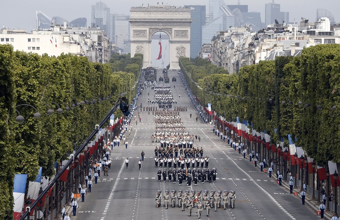 Troops Marched Down During Traditional Bastille Day Parade In Paris