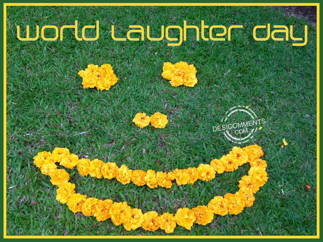 World Laughter Day Smiley Of Flowers Picture