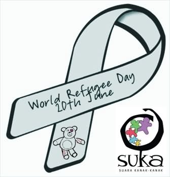 World Refugee Day 20th June Ribbon Clipart Image