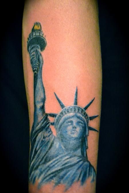 Simple Statue Of Liberty Tattoo Design For Forearm