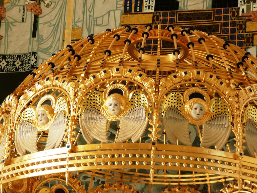 Closeup Of Architecture Of Altar Inside The Kirche am Steinhof