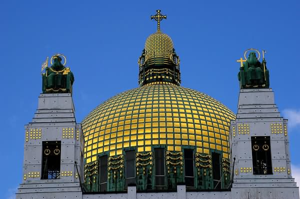 Closeup Of The Dome Of Kirche am Steinhof