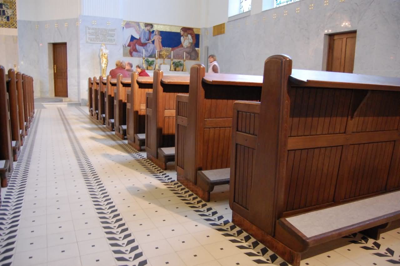 Empty Chairs Inside The Kirche am Steinhof