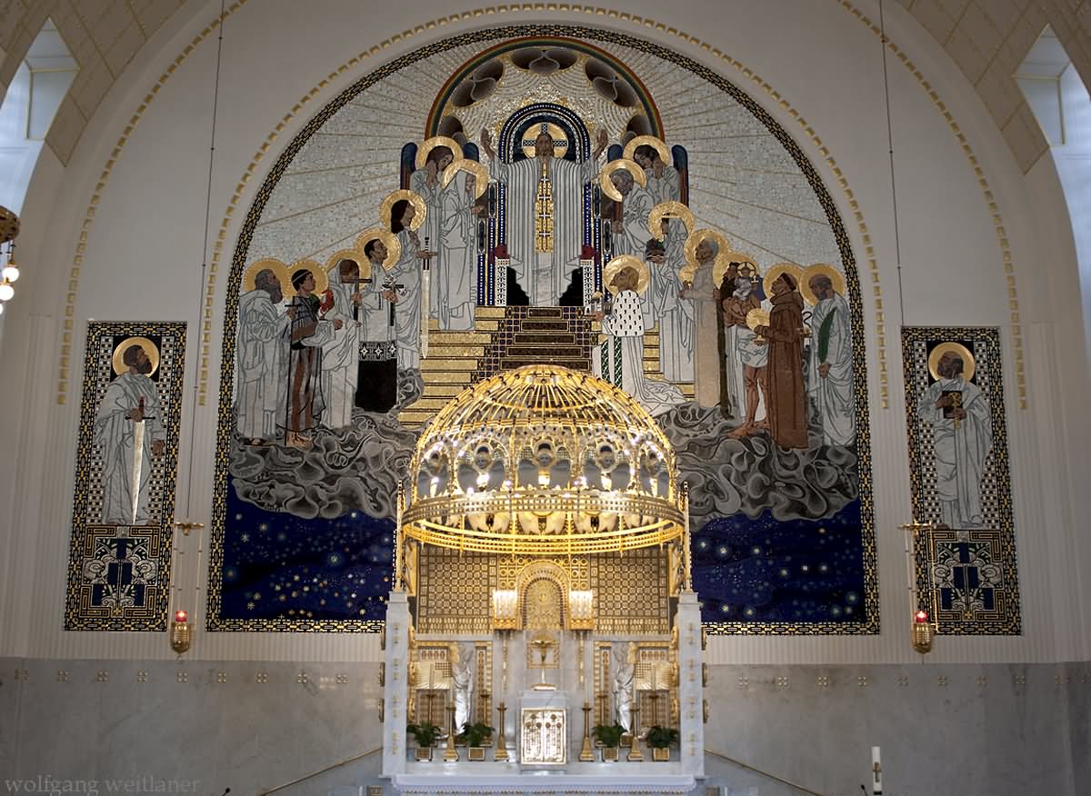 Golden Altar Of The Kirche am Steinhof In Vienna, Austria