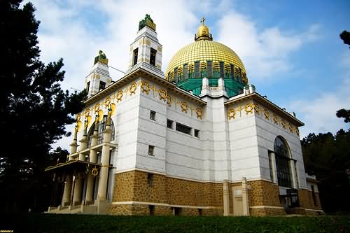 Side View Of The Kirche am Steinhof In Vienna, Austria