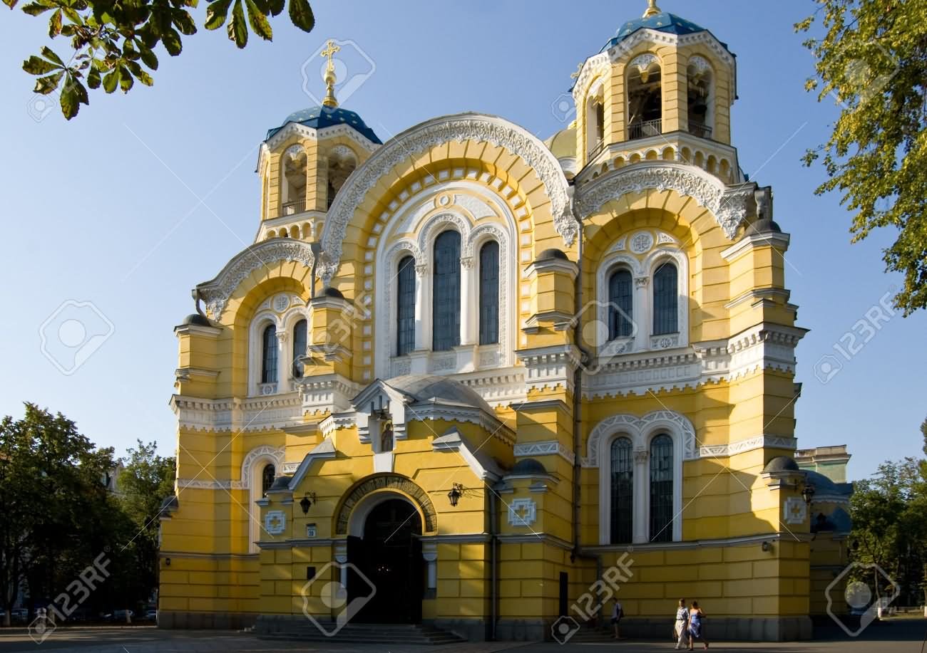 Side View Of The St Volodymyr's Cathedral In Kiev, Ukraine