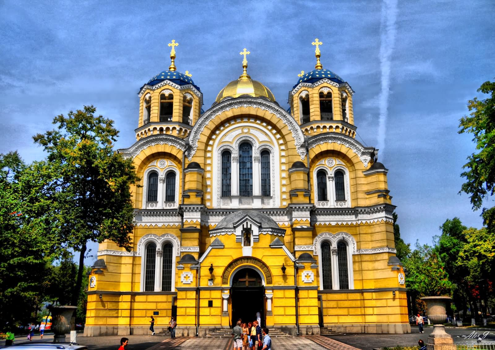 St Volodymyr's Cathedral With Black Clouds Picture